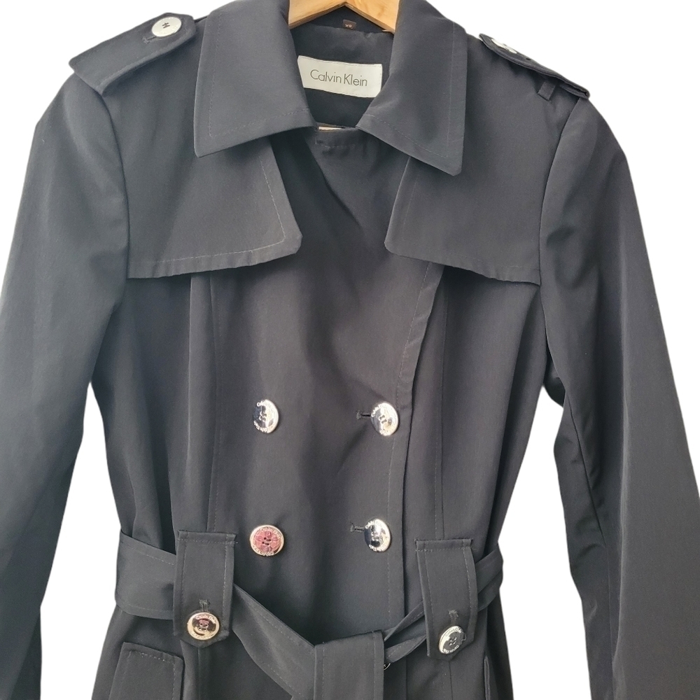 double Breasted Tie Waist Trench Coat Size XS | S - Picture 5 of 12